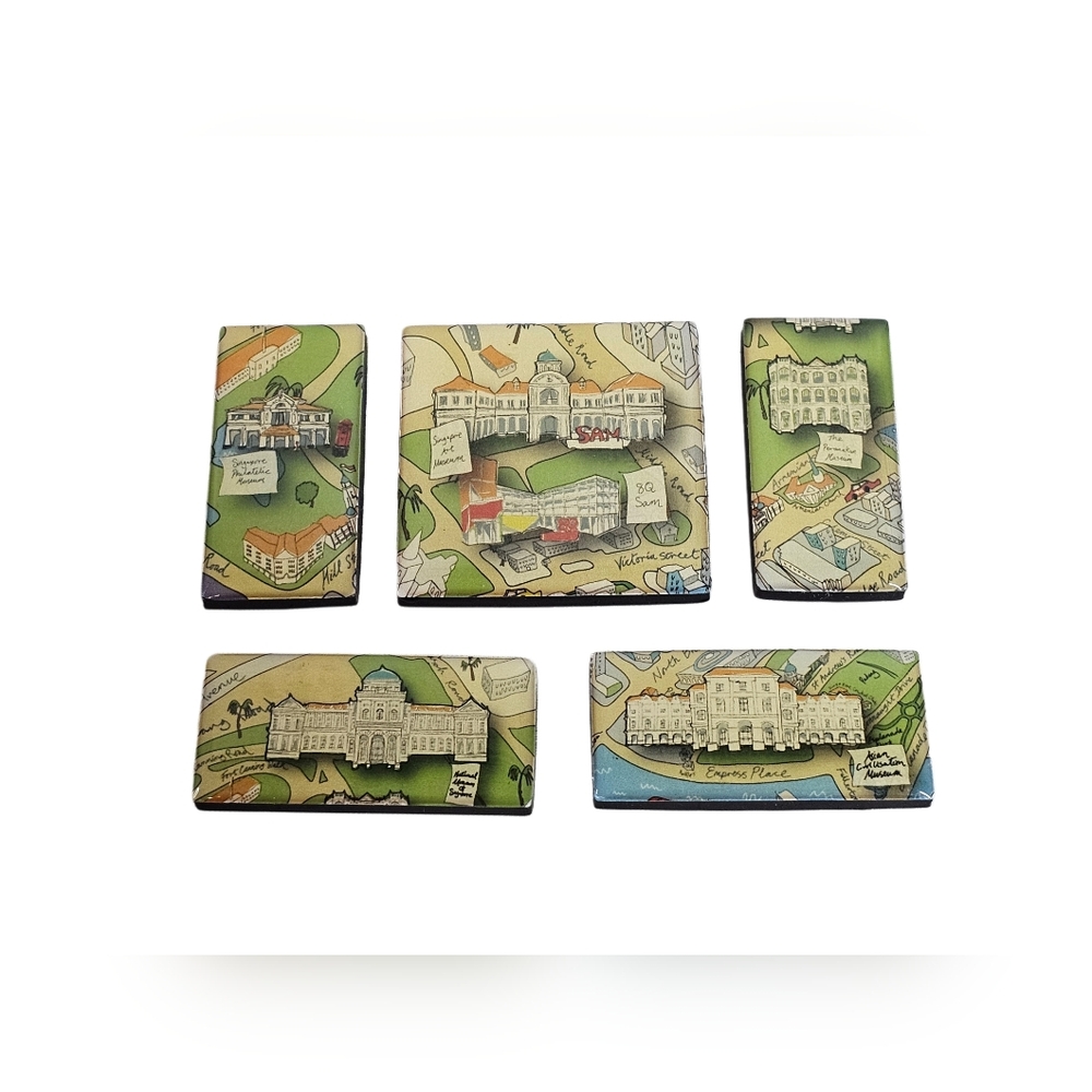 Singapore Magnet Set Landmark Souvenirs Philatelic Peranakan Art National Museum